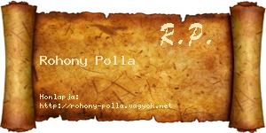 Rohony Polla névjegykártya